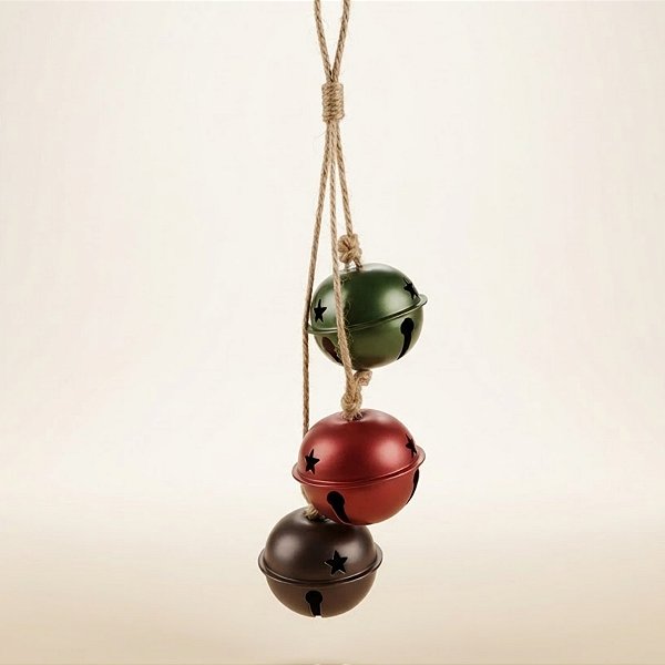 Enfeite Decorativo De Natal - Corda Com Sinos Coloridos - 40cm - 1 unidade - Rizzo