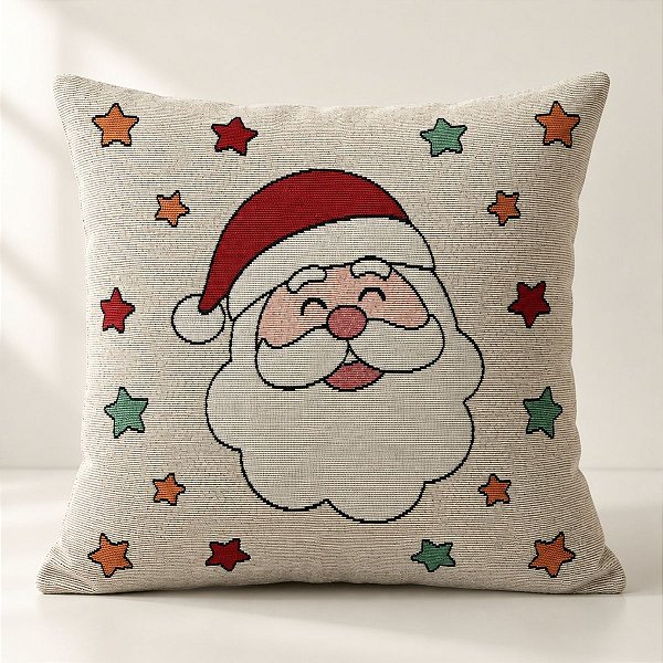 Capa Para Almofada De Natal - Papai Noel Estrela - 43cm - 1 unidade - Rizzo