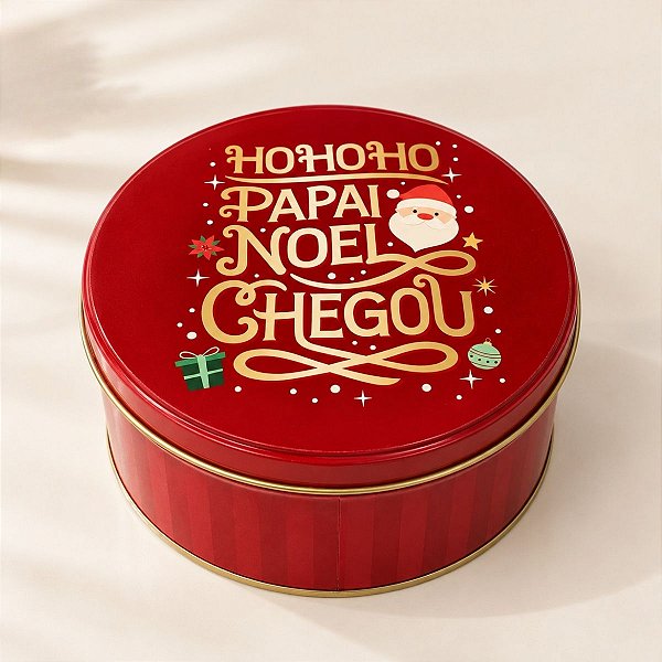 Lata de Metal de Natal - Papai Noel Chegou - 13,85x6,7cm - 1 unidade - Rizzo