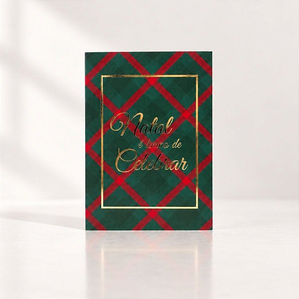 Cartão de Natal - Natal é Tempo de Celebrar - Verde - 9,5x13,7cm - 1 unidade - Rizzo