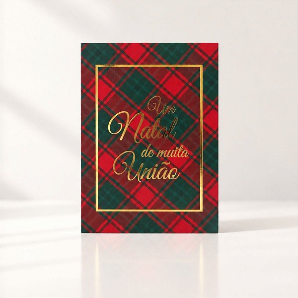 Cartão de Natal - Um Natal de Muita União - Verde e Vermelho - 9,5x13,7cm - 1 unidade - Rizzo
