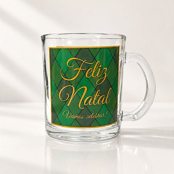 Caneca de Vidro de Natal - Vamos Celebrar - 330mL - 1 unidade - Rizzo