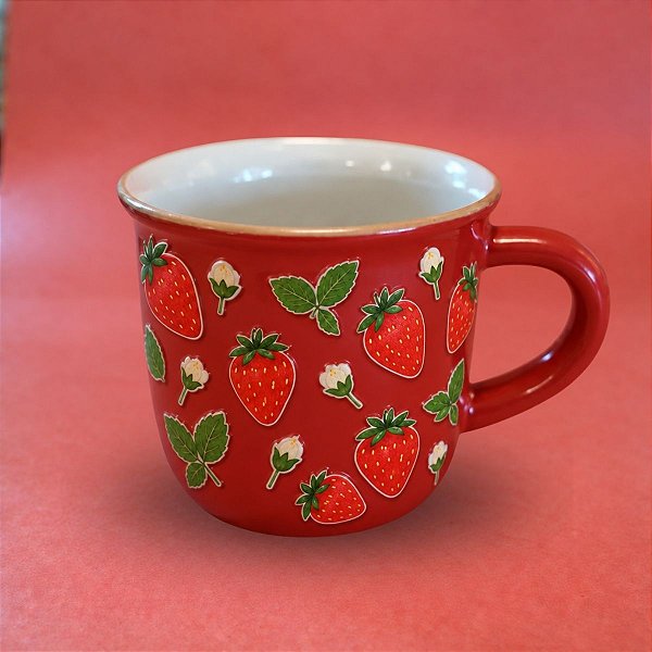 Caneca de Porcelana Personalizado  Frutinhas - Morango - 140ml - 1 unidade - Rizzo