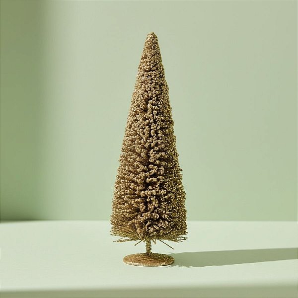 Mini Árvore Pinheiro - Dourado - 40x15x15cm - 1 unidade - Cromus - Rizzo