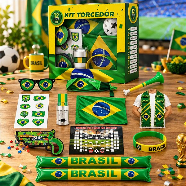 Kit Torcedor Brasil - Copa do Mundo - 12 unidades - Rizzo