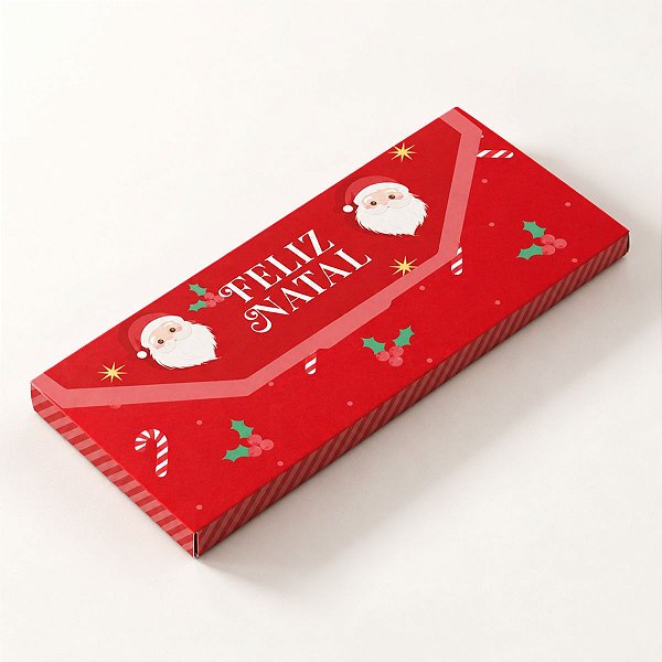 Caixa Cartinha para Barra de Chocolate de 80g - Surpresa do Noel - 18,5x9cm - 10 unidades - Cromus - Rizzo