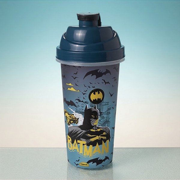 Shakeira de Plástico - Batman - Azul - 580ml - 1 unidade - Plasútil - Rizzo