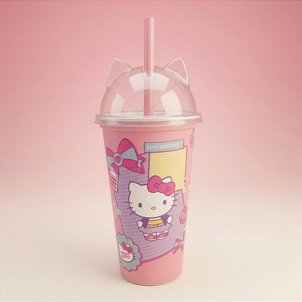 Copo Shake - Hello Kitty - 500ml - 1 unidade - Plasútil - Rizzo