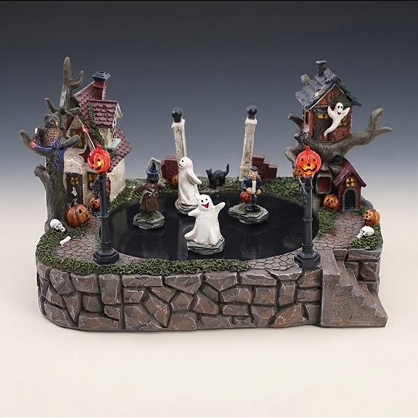 Enfeite Decorativo De Halloween Com Som, Luz e Movimento - Cenário Casa Noites do Terror - 27x16x18cm - 1 unidade - Crom