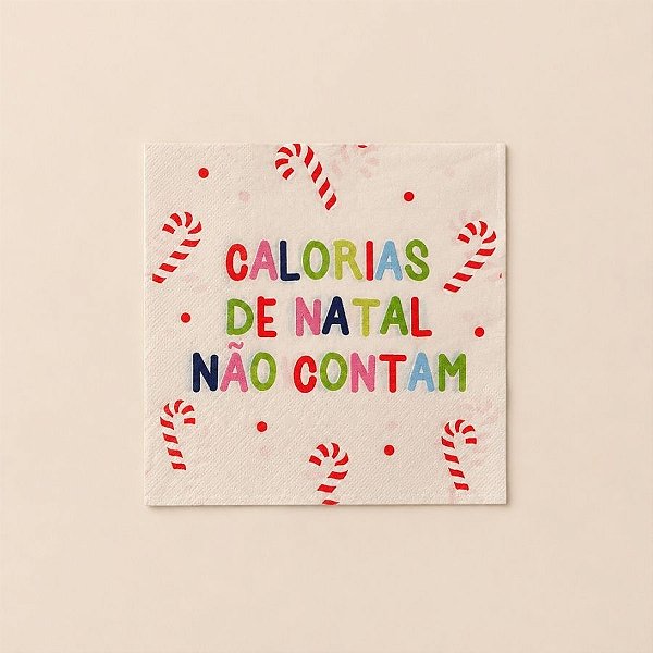 Guardanapo de Papel Natalino - Calorias de Natal Não Contam - 32,5x32,5cm - 20 unidades - Cromus - Rizzo