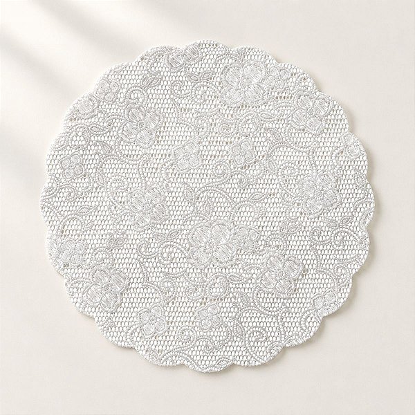 Tapetinho para Doces - Renda Francesa - Branco - 11cm - 100 unidades - Cromus - Rizzo