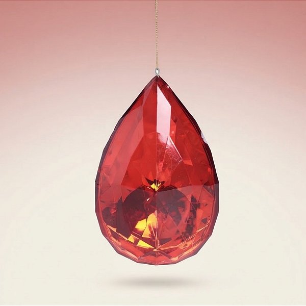 Enfeite para Pendurar de Natal - Joia Gota Vermelha - 9x14x6cm - 1 unidade - Cromus - Rizzo