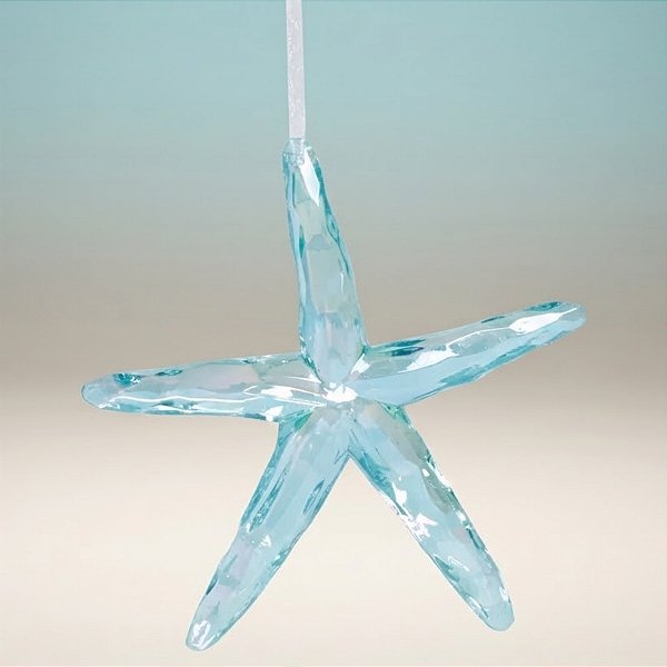 Enfeite Decorativo para Pendurar - Estrela do Mar Azul - 11,5x12x2cm - 1 unidade - Cromus - Rizzo