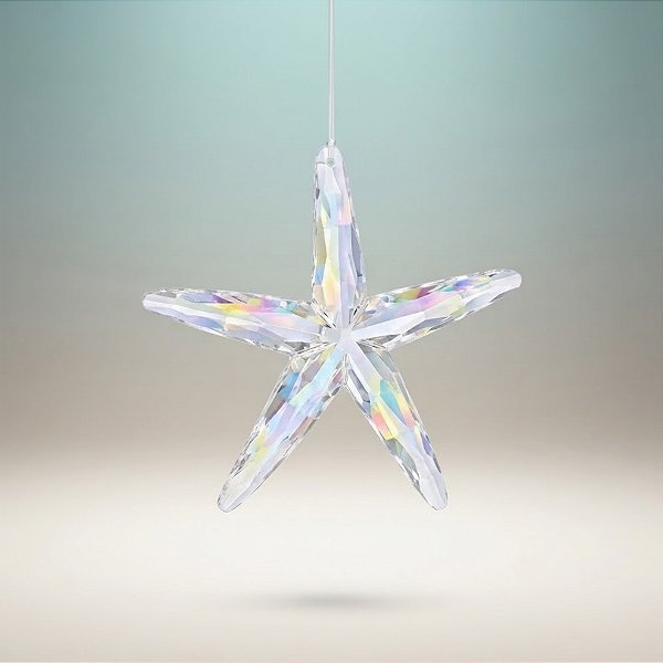Enfeite Decorativo para Pendurar - Estrela do Mar Furta-Cor - 11,5x12x2cm - 1 unidade - Cromus - Rizzo