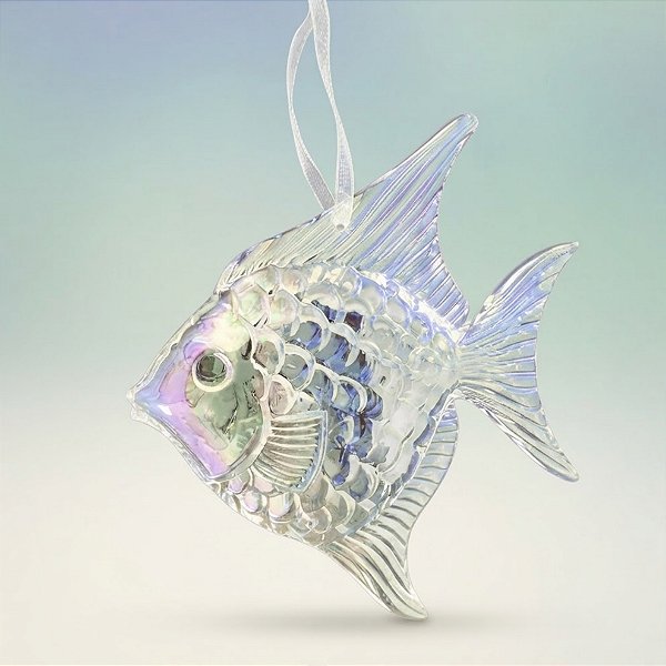 Enfeite Decorativo para Pendurar - Peixe Furta-Cor - 9x10x1,5cm - 1 unidade - Cromus - Rizzo