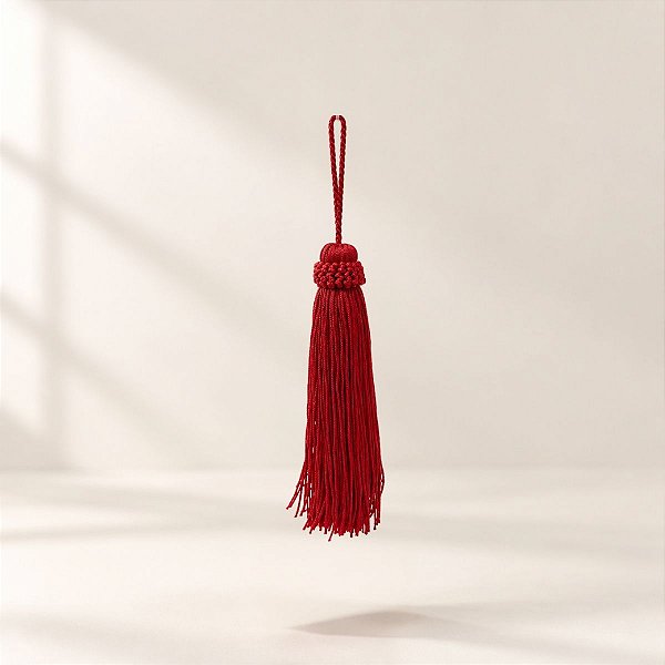 Tassel Decorativo Artesanal - Vermelho - 15cm  - 1 unidade - Cromus - Rizzo