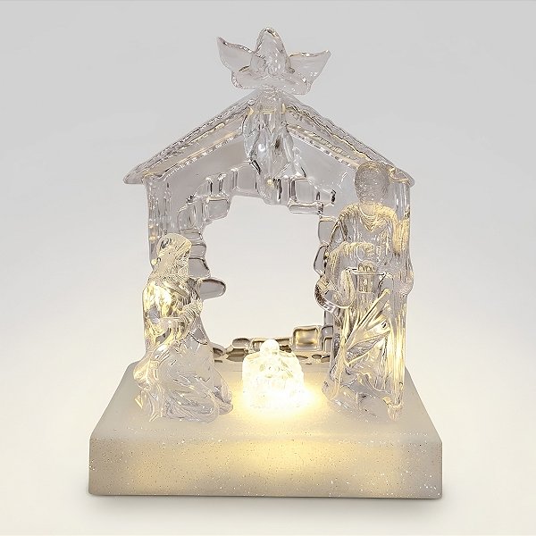 Enfeite Decorativo de Natal com LED - Sagrada Família - 13x17x7cm - 1 unidade - Cromus - Rizzo