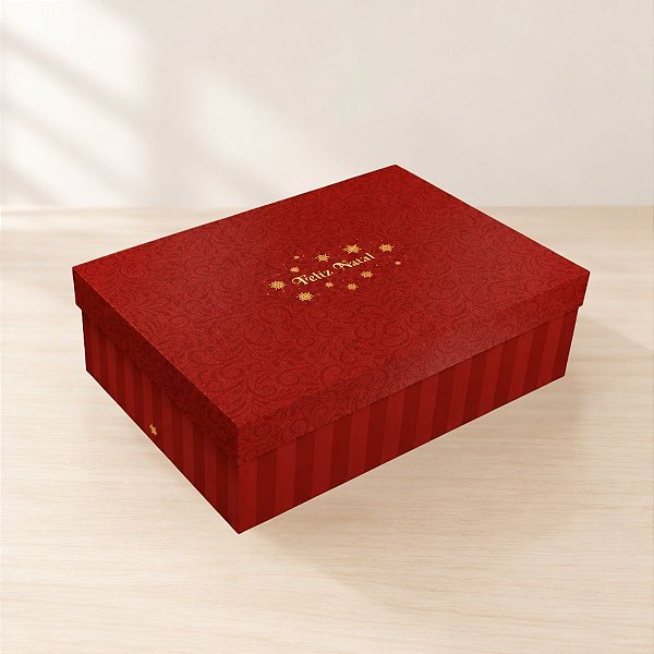 Caixa para Presente Retangular - Natal Elegance - M 21x27cm - 10 unidades - Regina - Rizzo