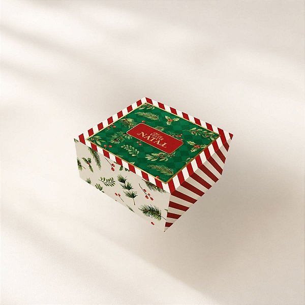 Caixa Luva para 4 Doces - Natal Clássico - 9x9cm - 10 unidades - Regina - Rizzo