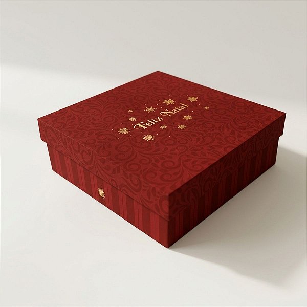 Caixa para Presente Quadrada - Natal Elegance - 17,5x17,5cm - 10 unidades - Regina - Rizzo