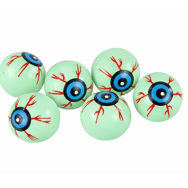Enfeite Decorativo Halloween - Olhos Verdes - Azul - 6 unidades - Rizzo