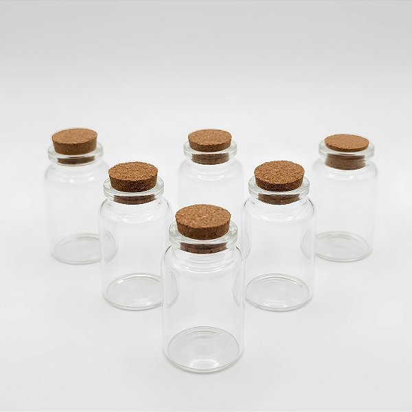 Mini Potinho de Vidro com Rolha - 30ml - 12 unidades - Rizzo