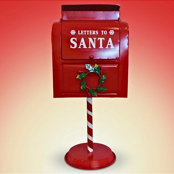 Enfeite Decorativo de Natal - Caixa de Correio Vermelha - 20x44x15cm - 1 unidade - Cromus - Rizzo