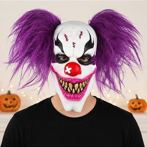 Máscara de Halloween - Palhaço Macabro - 22x16x26cm - 1 unidade - Cromus - Rizzo