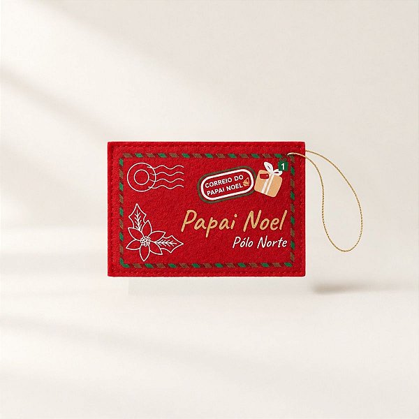Enfeite para Pendurar de Natal - Cartinha Correio - Vermelha - 12x8cm - 1 unidade - Rizzo