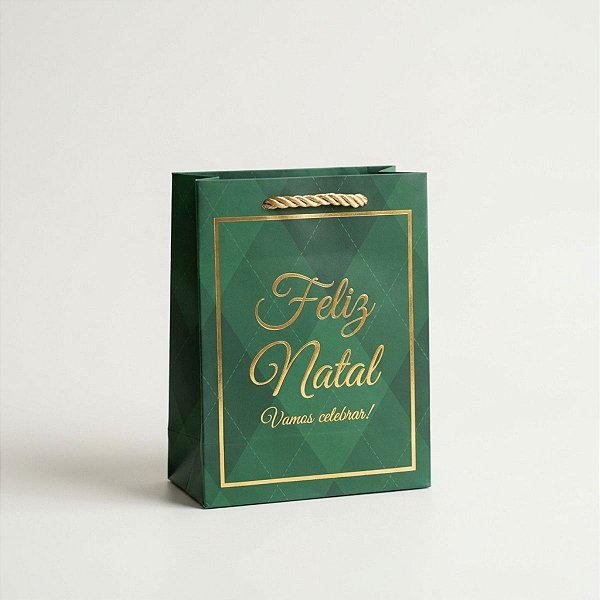 Sacola de Papel de Natal - Feliz Natal - 12x6,5x16cm - 1 unidade - Rizzo