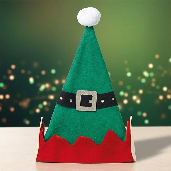 Gorro de Natal Para Vestir - Elfo com Orelhas - 46cm - 1 unidade - Cromus - Rizzo