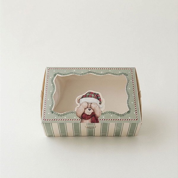 Caixa Divertida com Visor - Fofurso - Verde - M 12x8x3,5cm - 10 unidades - Cromus - Rizzo