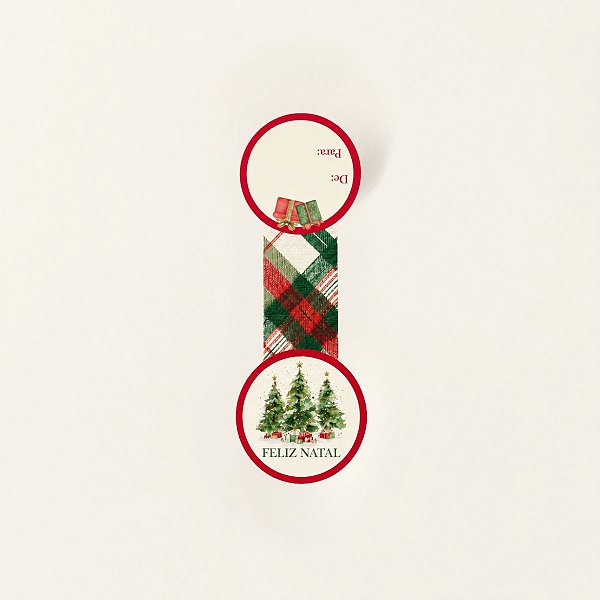 Lacre Adesivo de Natal - Memórias - Vermelho - 9,5x3,2cm - 10 unidades - Cromus - Rizzo