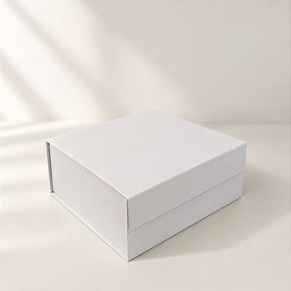 Caixa de Papel Rígido Retangular com Imã  - Branco -  P 19x21x9cm - 1 unidade - Cromus - Rizzo