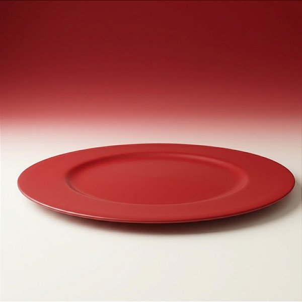 Sousplat Liso Vermelho - 33x2x33cm - 1 unidade - Cromus - Rizzo