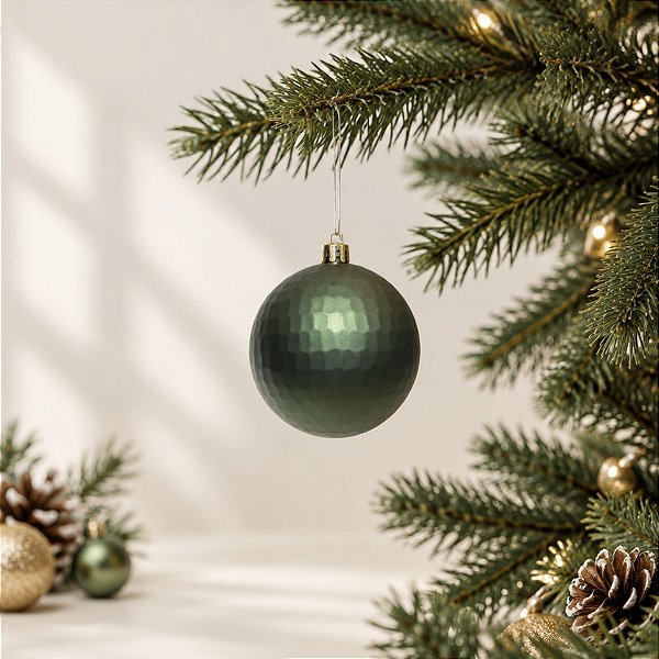 Bola de Natal - Verde Fosco - 8cm - 6 unidades - Cromus - Rizzo