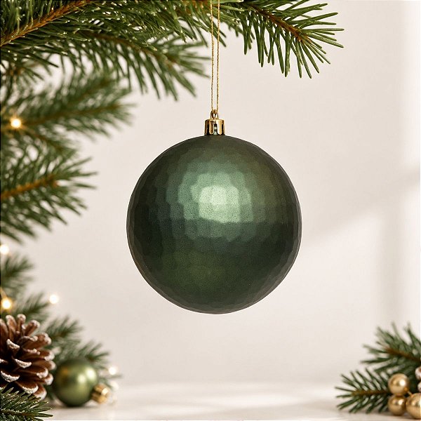 Bola de Natal - Verde Fosco - 10cm - 4 unidades - Cromus - Rizzo