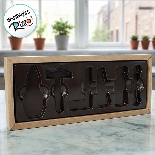 Caixa Ferramentas 6 cavidades Kraft com 5 un. Crystal Rizzo Confeitaria