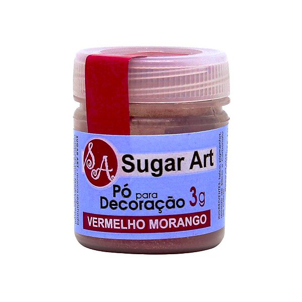 Pó para Decoração Vermelho Morango 3g Sugar Art Rizzo Confeitaria