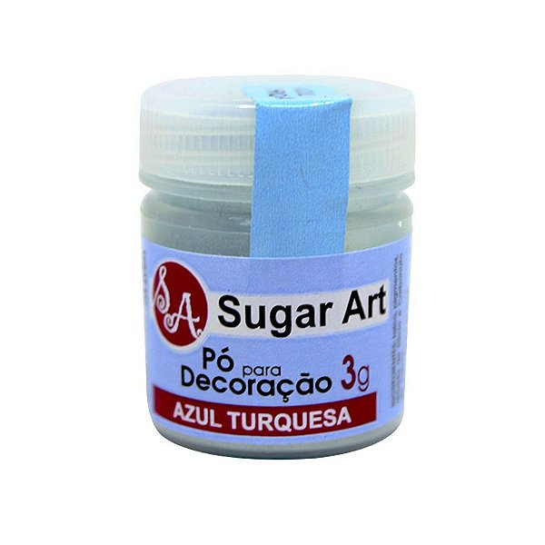 Pó para Decoração Azul Turquesa 3g Sugar Art Rizzo Confeitaria