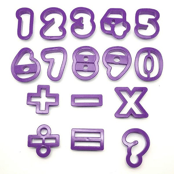 Cortador Alfabeto e Numeral 16pcs Rizzo Confeitaria