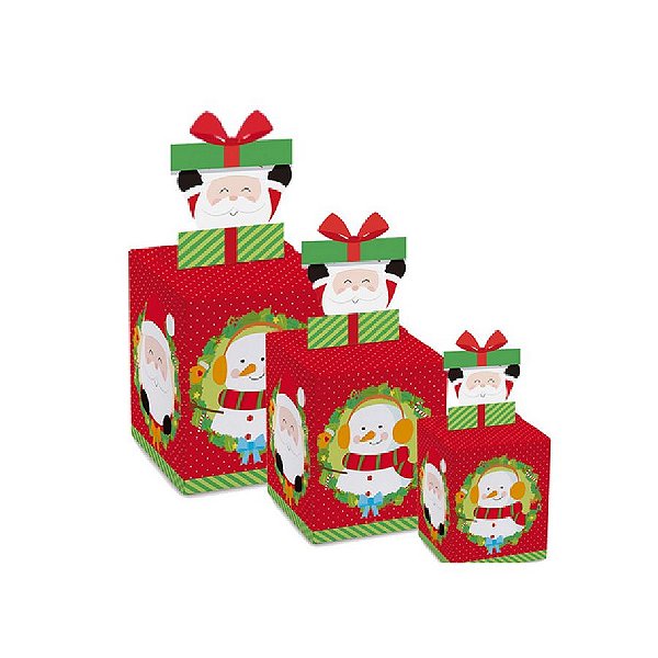 Caixa Pop Up Chaminé Surpresa com 10 un. Cromus Natal Rizzo Confeitaria