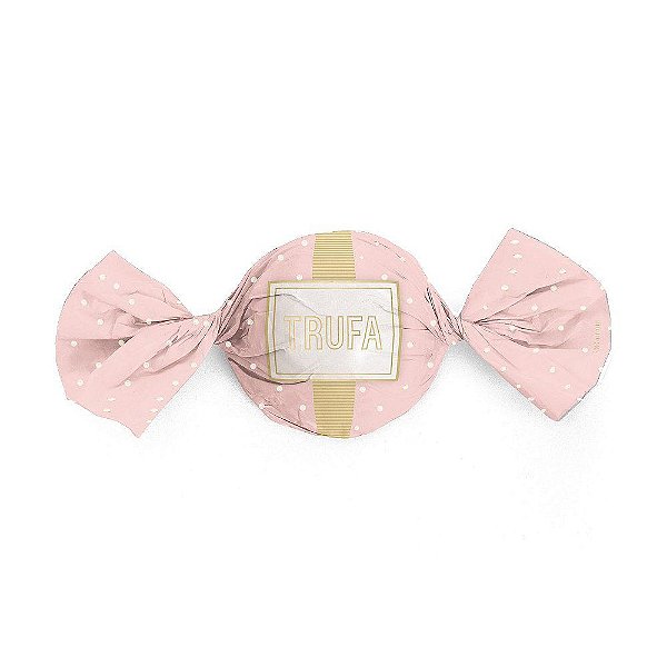 Papel Trufa 14,5x15,5cm - Petit Poa Rosa Ouro - 100 unidades - Cromus