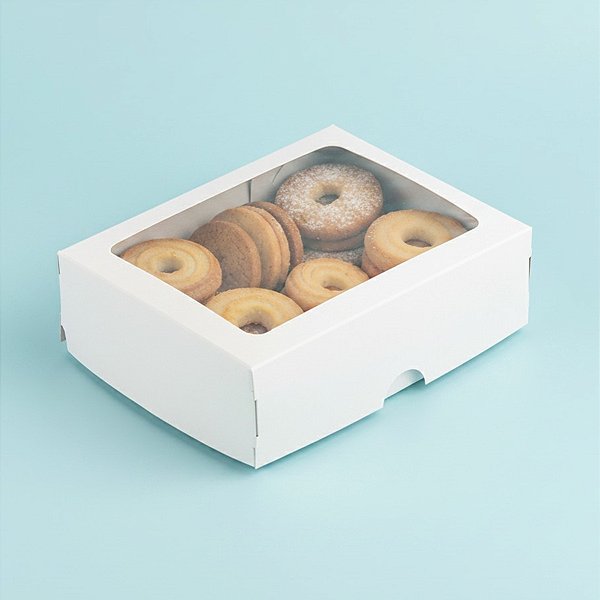 Caixa com Visor S19 (8,5cm x 12,5cm x 3,5cm) Branca - 10 unidades - Assk - Rizzo
