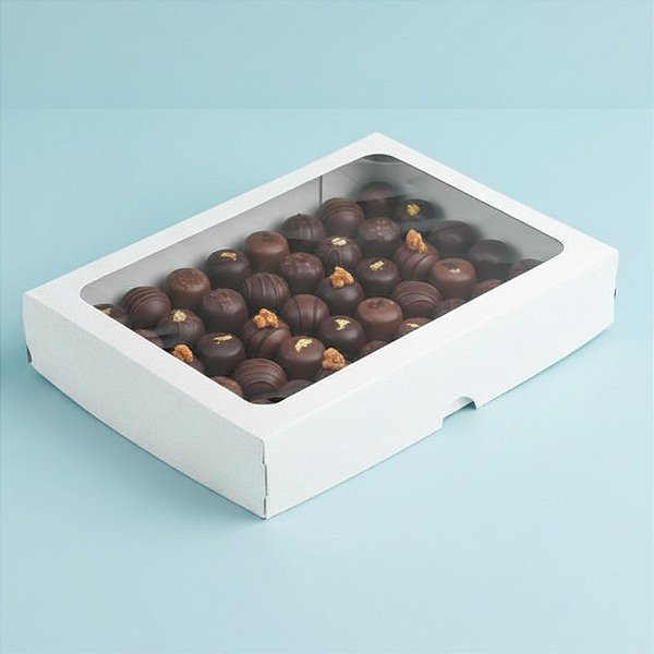 Caixa com Visor S5 (16cm x 22cm x 4cm) Branca - 10 unidades - Assk - Rizzo Embalagens