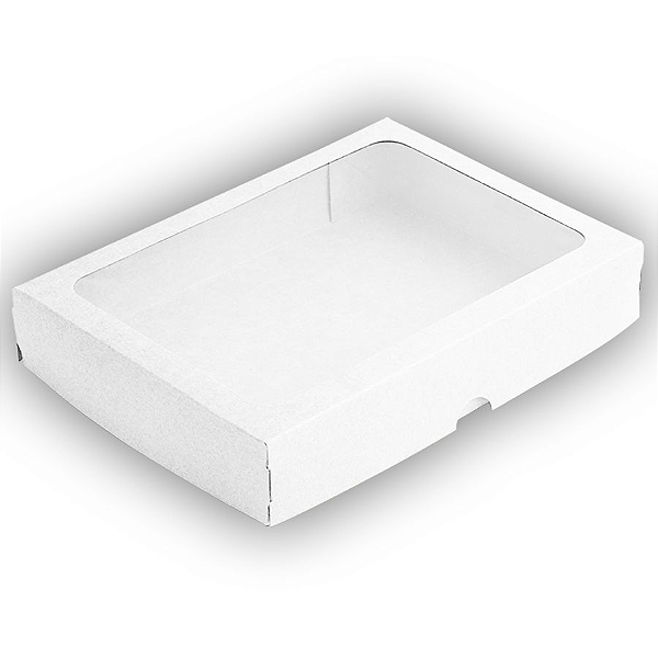 Caixa com Visor S5 (16cm x 22cm x 4cm) Branca 10 unidades Assk Rizzo Embalagens