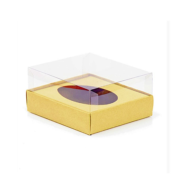 Caixa para Meio Ovo de 100g - 11x13x6,5cm - Ouro - 5 unidades - ASSK - Rizzo