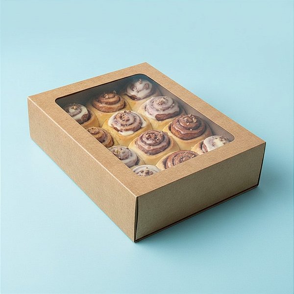 Caixa Gaveta com Visor Nº3 (12cm x 16cm x 4cm) Kraft - 10 unidades - Assk - Rizzo Embalagens