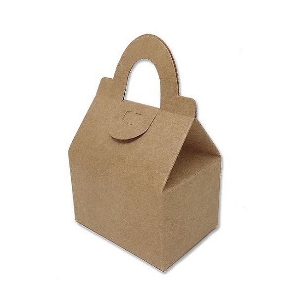 Caixa Sacolinha AS5 (6cm x 8cm x 8cm) Kraft 10 unidades Assk Rizzo Confeitaria