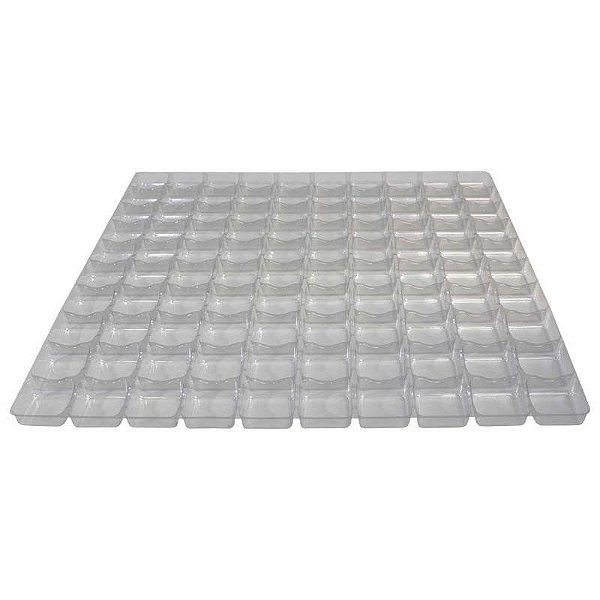 Placa Berço de Acetato para Doces - 100 cavidades de 3,5cm x 3,5cm - Assk -  Embalagens